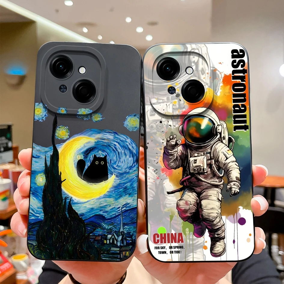 Colorful Pattern Liquid Silicone Case with Lens Protection