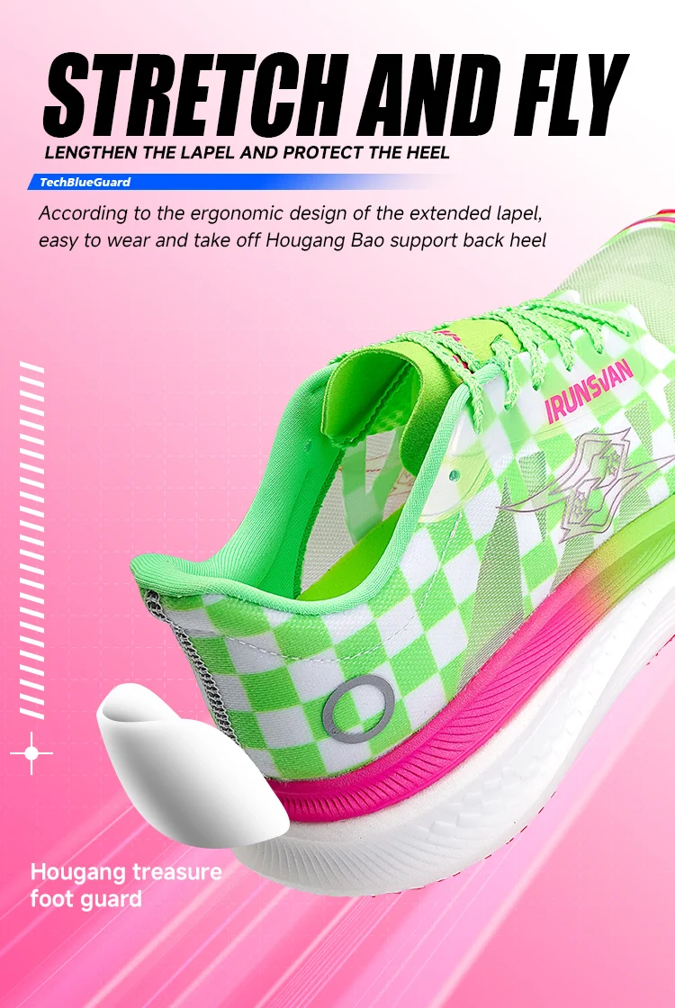 2024 Carbon Plate Running Shoes for Men & Women - Lightweight Marathon Racing Shoes with Nylon Plate & Cushioned Sole - IRUNSVAN