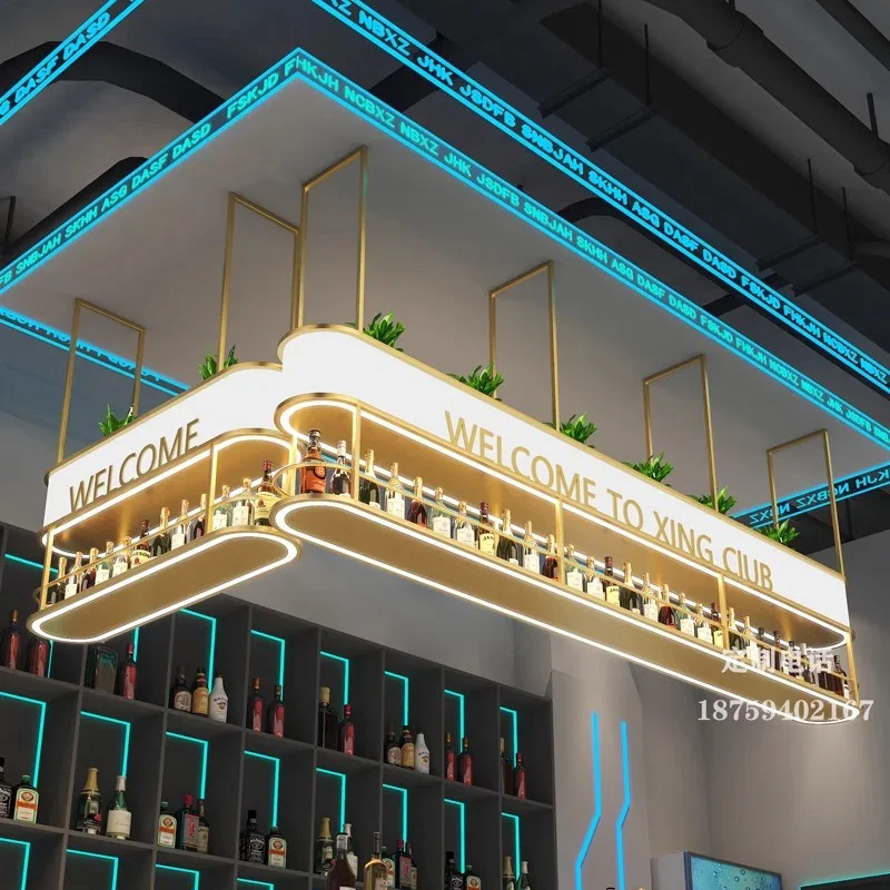 Wine Rack Hanging Cabinet Bar Counter Hanging Restaurant Storage Rack Wine Cabinet Display Bar Furniture