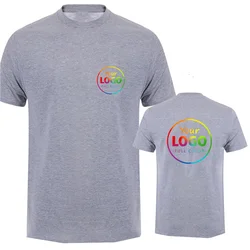 Personalized Cotton T - Shirt with Custom Photo and Text Design - S (Sport grey)