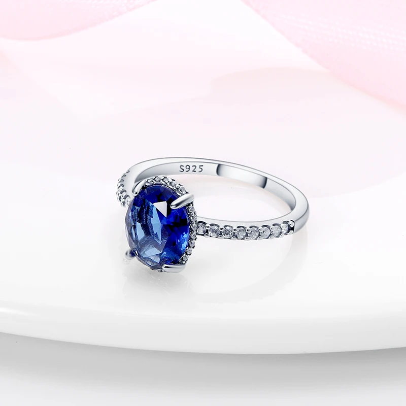 Silver Rings Crown Princess Tiara Sparkling Love Heart For Women Engagement