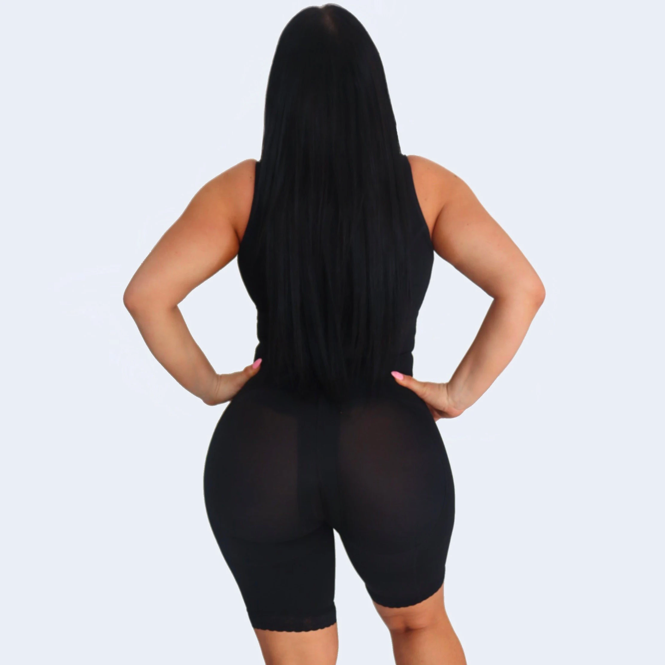 Sleeveless Full Body Faja with Bra Above Knee BBL Shapewear Post Op Surgery Fajas Cross Compression Abs Shaping Pants