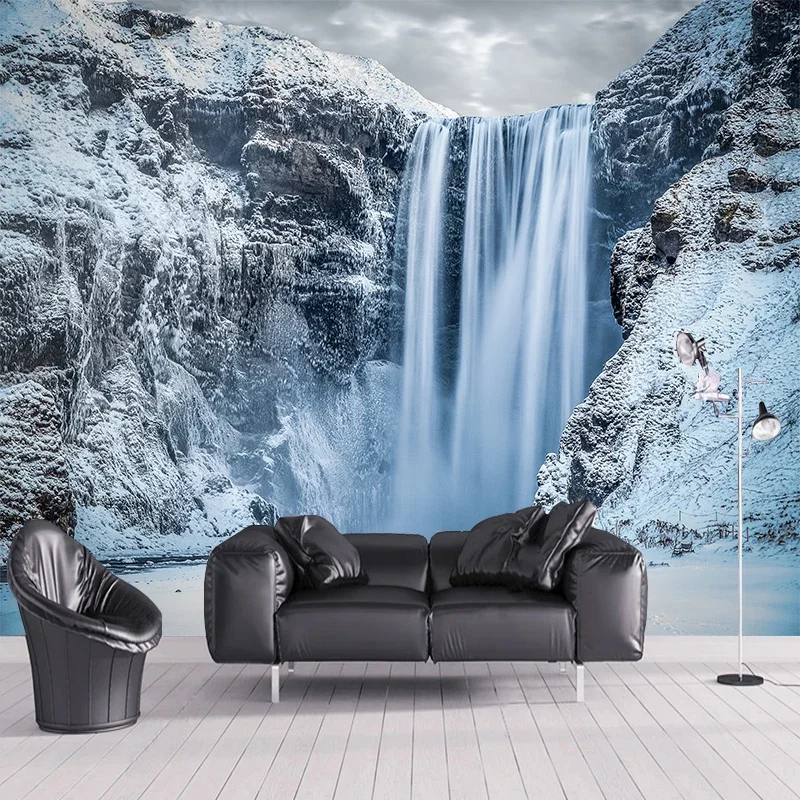 para home decor cenario natural neve cachoeira 01