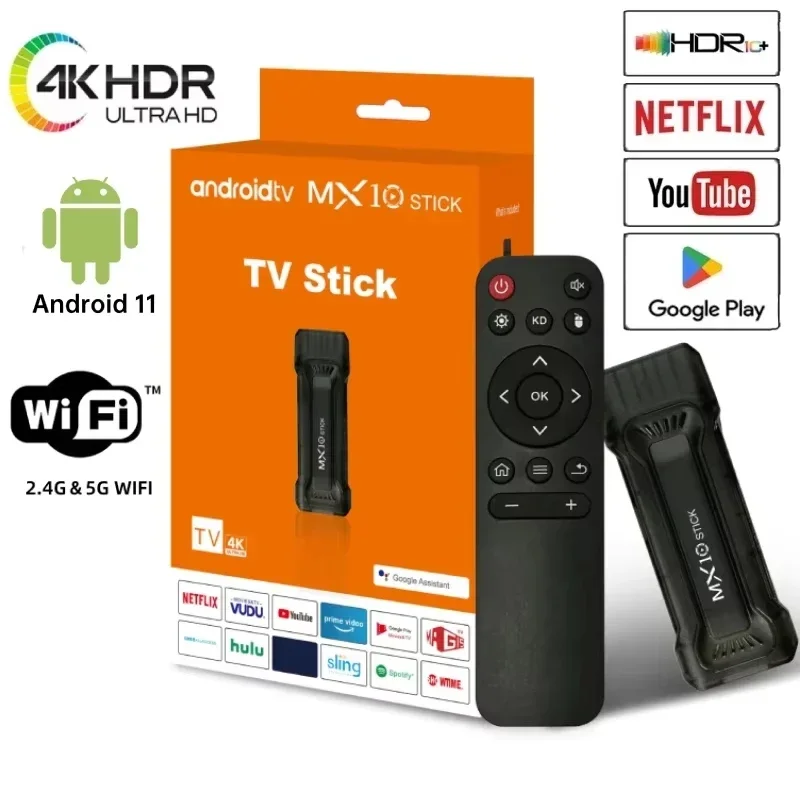 MX10 Ultra HD 4K Android TV Stick RK3228A HDR IPTV Smart TV Dongle Dual Wifi 1GB 8GB H313 Quad Core TV Box With Remote Control