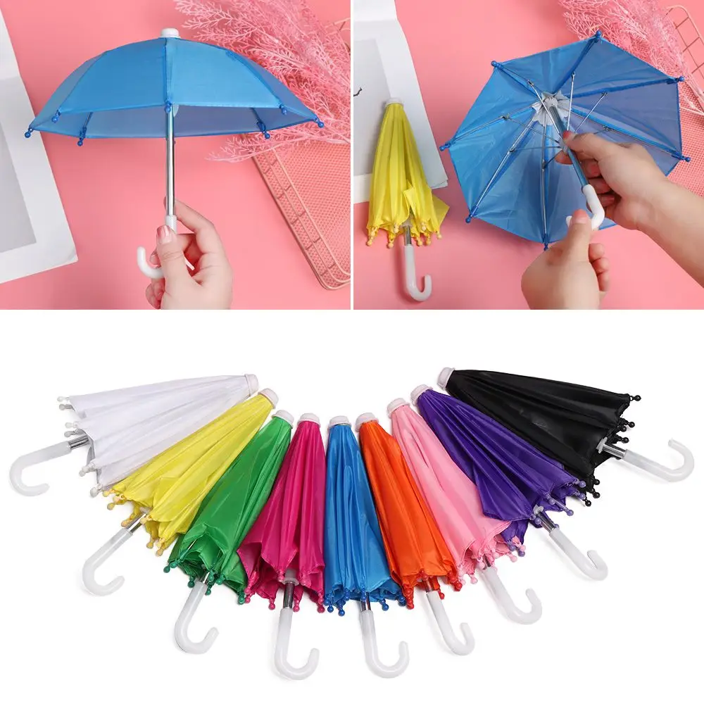 Neue Art bunte Kunststoff Mini Regenschirm Regen bekleidung Spielzeug Regenschirm Baby Spielzeug Mädchen Geschenk Puppe Verzierung Puppe Kleidung Dekoration – Detail 1