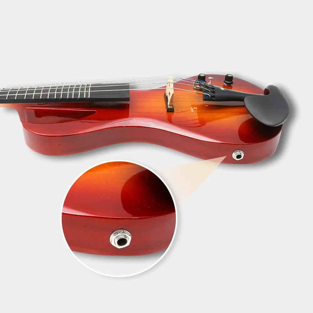 6 string electronic violin red color Advance 6 String Electric Violin for Student Beginner Full Size 4/4 Case,Bow