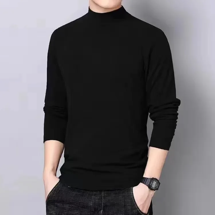[Single turtleneck velvet] Black