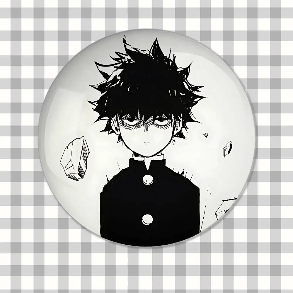 Anime M-Mob Psycho 100 Schwarz-Weiß-Anstecknadeln für Freunde, Rucksäcke, Kleidung, Sammlerzubehör, Schmuckgeschenk – Detail 7