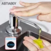 500ml Kitchen Sink Detergent Dispensers Stainless steel Head Liquid Dispenser Soap PE Bottle For Bathroom Soap Dispensers Chrome 1