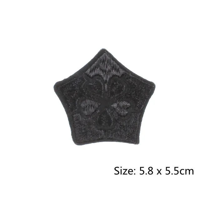 5Pcs Black Patches for Clothes Iron on Square Appliques Stripes Sticker DIY  Badges Decoration 3.0cm