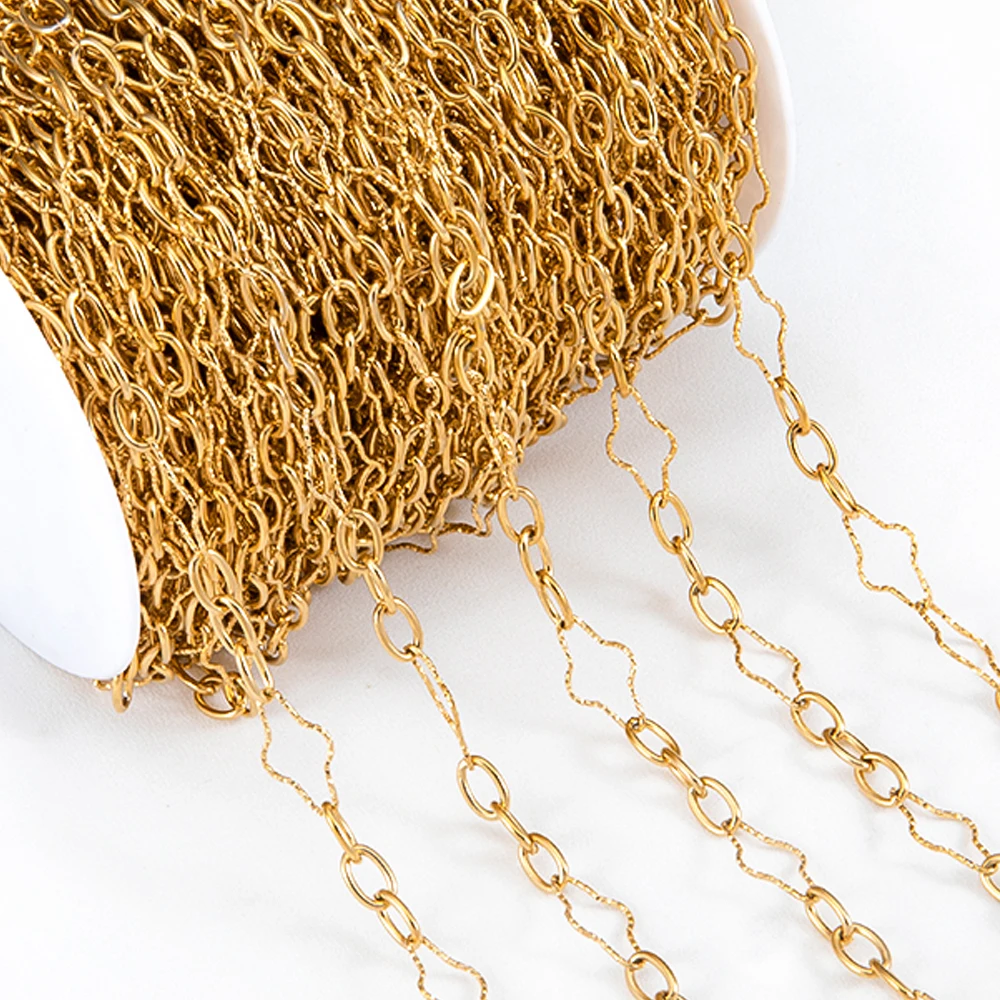 1 Meter Stainless Steel Double Loop Link Chain - Round 8 Shape 2mm