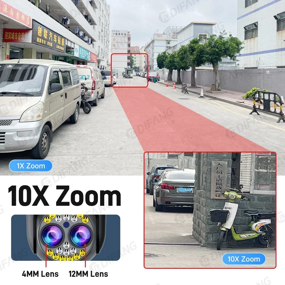 16MP 8K UHD 4-Lens WiFi Camera! 10x Zoom & Triple-Screen, 360° AI Human Tracking, Yoosee App, Outdoor Security 4