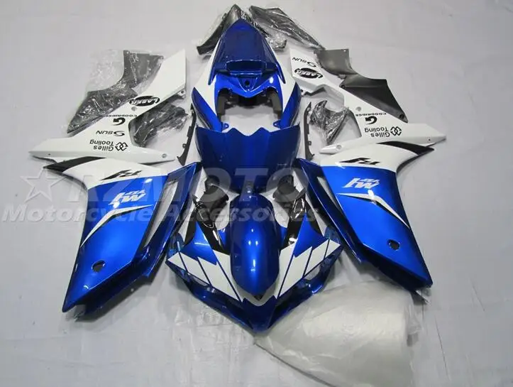 

Комплект обтекателей из АБС-пластика для мотоцикла YAMAHA YZF- R1 2007 2008 07 08, комплект обтекателей синего и белого цвета, 4 подарка