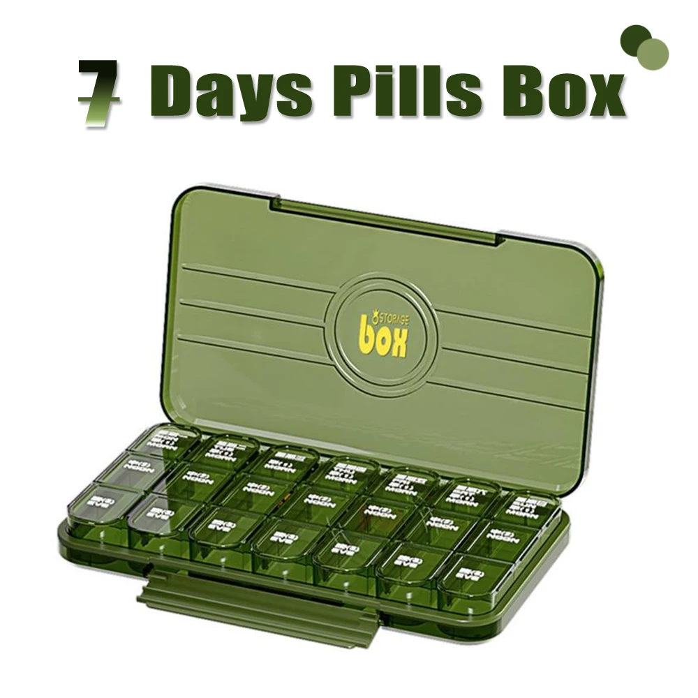 

7 Days Pill Box Weekly Pillbox Travel Pills Organizer Moisture Proof Medicine Vitamin Holder Container Portable 7/21/28 Grids