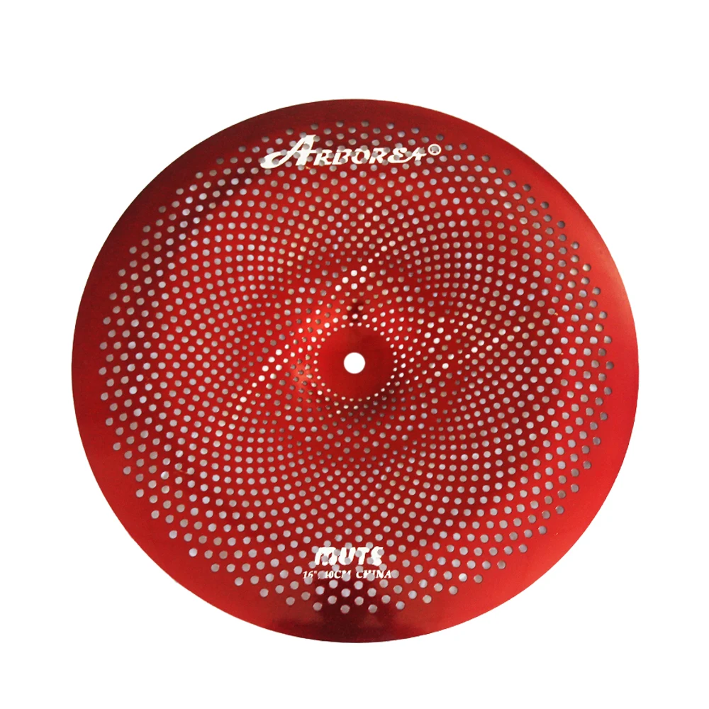 Red Mute Quiet Low Volume Cymbal 16 Inch China Cymbal for Durmmers