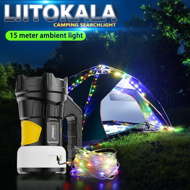 LiitoKala LF-908 다기능 고강도 원격 손전등 야외 캠핑 서치라이트