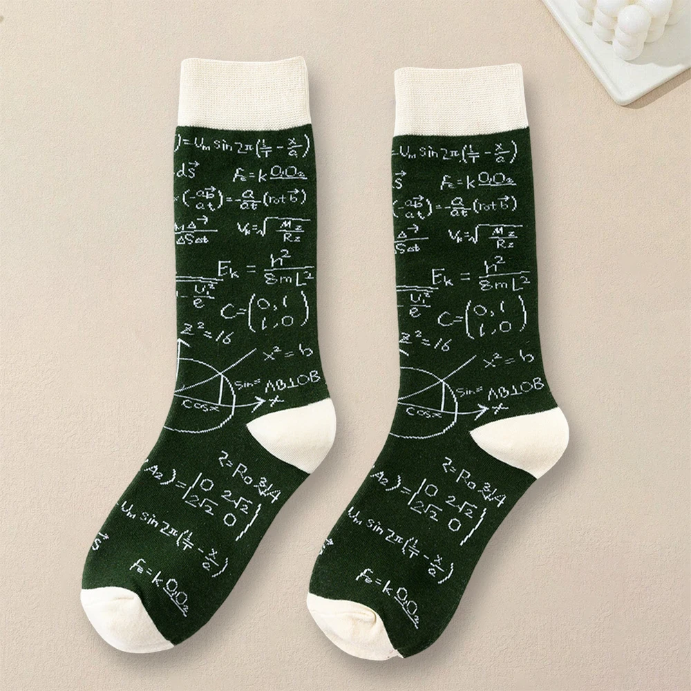 Men Geometric Pattern Socks 1/10 Pair Mid Length Antibacterial Comfortable Lightweight Breathable