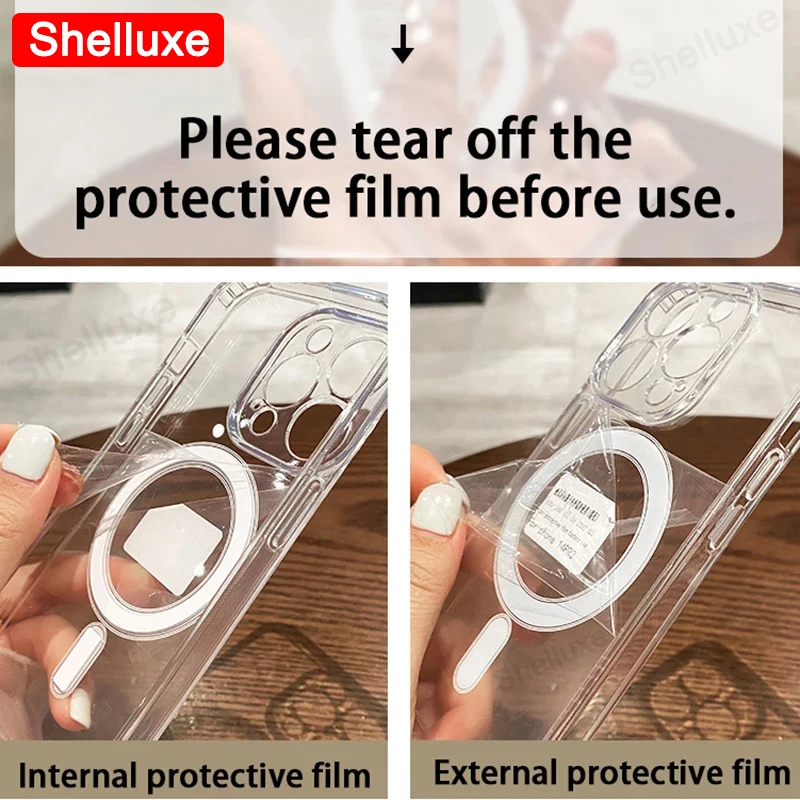 Magesafe Magnetic Transparent Wireless Charge Case for iPhone