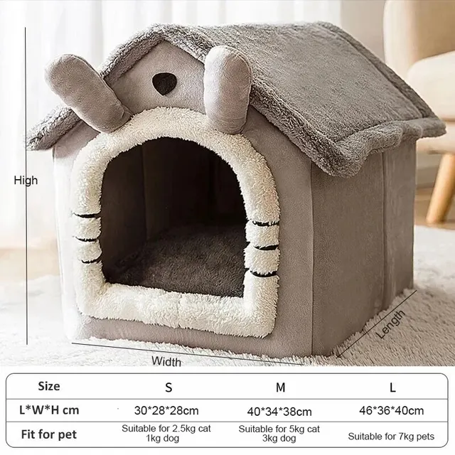 실내 따뜻한 개 집, 부드러운 애완 동물 침대와 텐트 집, 탈착식 쿠션이 있는 고양이 침대