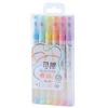 6Pcs/set Erasable Highlighters Kawaii Students Stationery Dual Tip Pastel Fluorescent Pen for Art Drawing Doodling Marking Pen 4