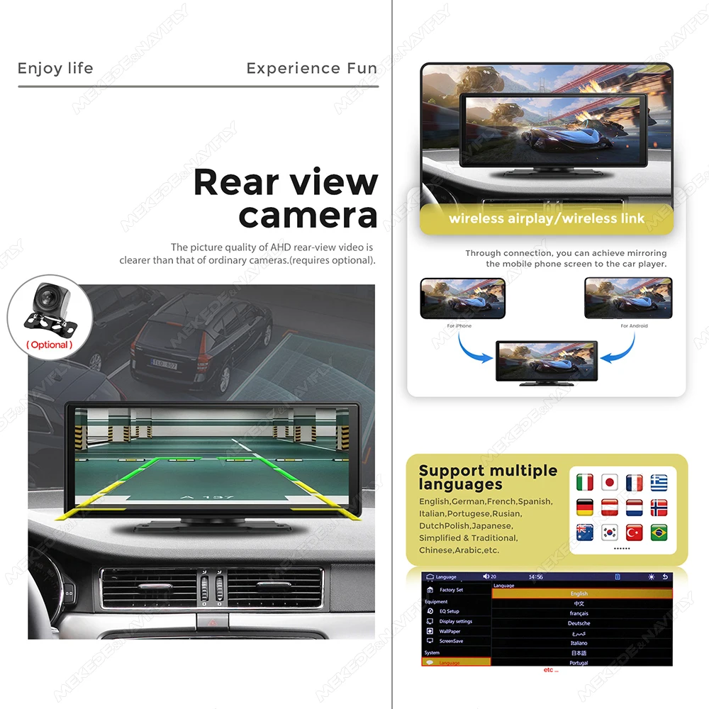 10.26/6.86inch Smart screen car intelligent systems Universal Car Raido Screen Multimedia Player Wireless Android Auto Carplay car stereo,car display,touch screen display,monitor display