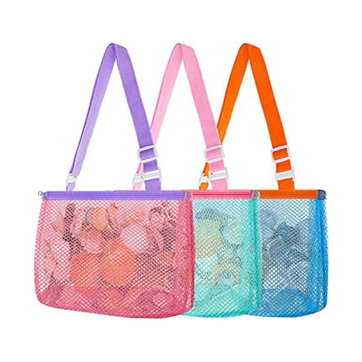 

3 Pcs Kids Beach Toys Mesh Beach Bag Seashell Bag Children'S Shell Collecting Bag Beach Shell Bag Toy for Boy and Girls