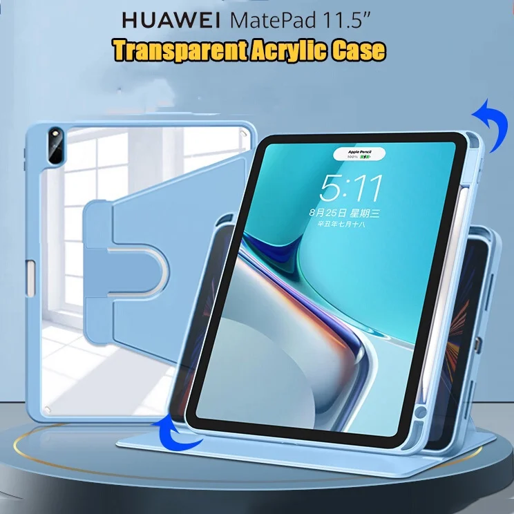 

360° Rotation Case For Huawei Matepad 11.5 2023 Air 11.5 11 SE 10.4 10.1 T10S T10 Pro 11 10.8 Case Smart Flip Acrylic Cove