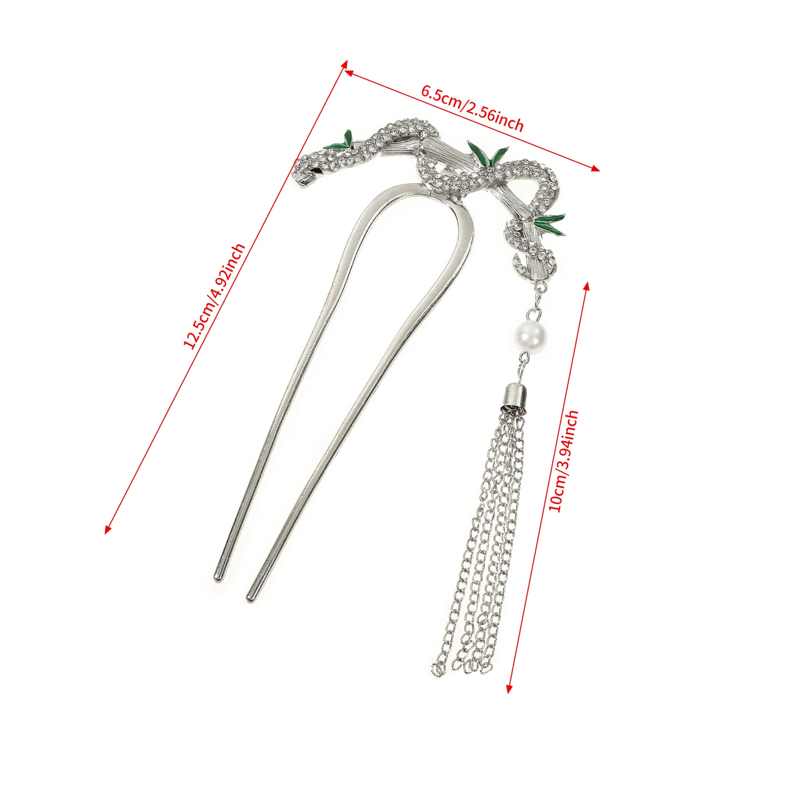 1pc U-Shaped Tassel Hair Fork Elegant Golden Silver Color Hairpin Hair Stick Chinese Style Pendant Headwear For Women Girls