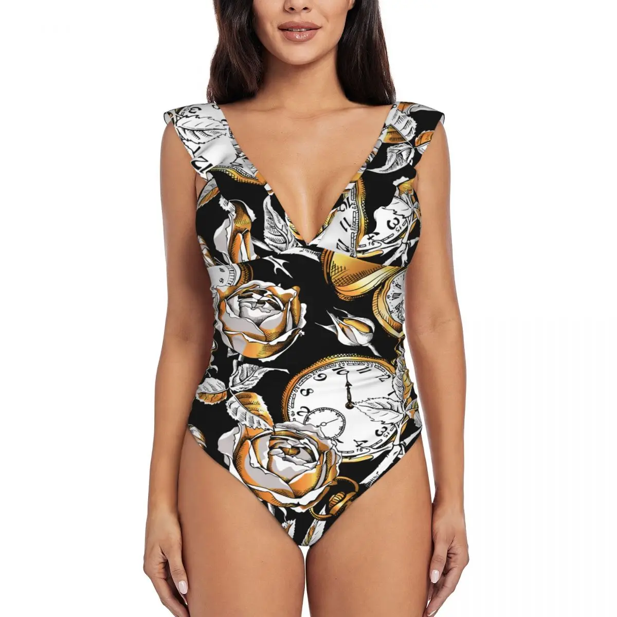 

2024 Women's Bodysuit Thong Gold Vintage Pocket Watches Swimsuits Girls