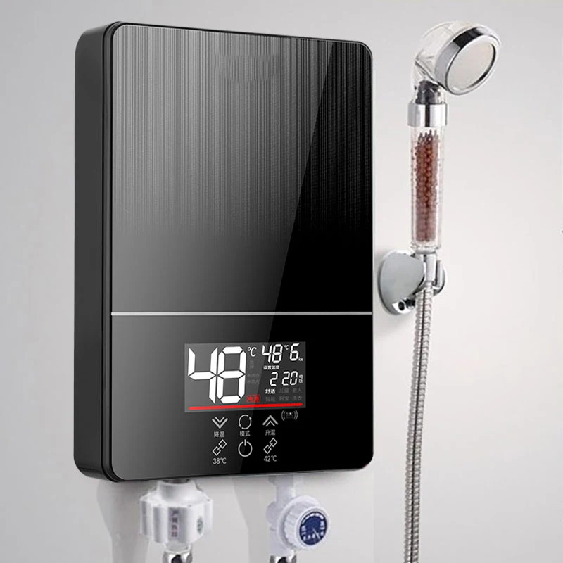 Remote Control 6000W Instant Electric Thermostat Hot Water Heater Smart Touch Fast Heating Faucet Tap Tankless Bathroom Shower hannover usa popular hotel 220v 240v patented heating technology electric instant tankless hot water shower heaters geyser