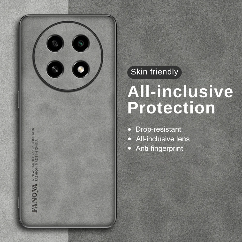 

for Oppo A2 Pro Phone Case Leather Luxury Frosted Ultra-thin Soft Silicone Edges Shockproof Cute Back Cover OppoA2Pro PJG110