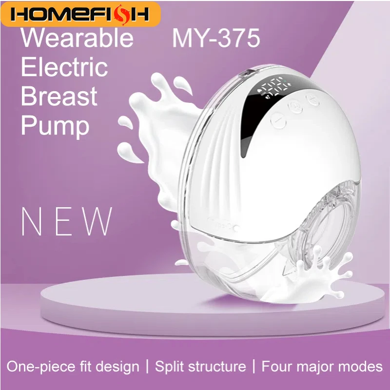 Wearable Electric Breast Pump, Hands-Free, Portable, BPA-Free, with LED Display, 4 Modes & 12 Adjustable Levels 1