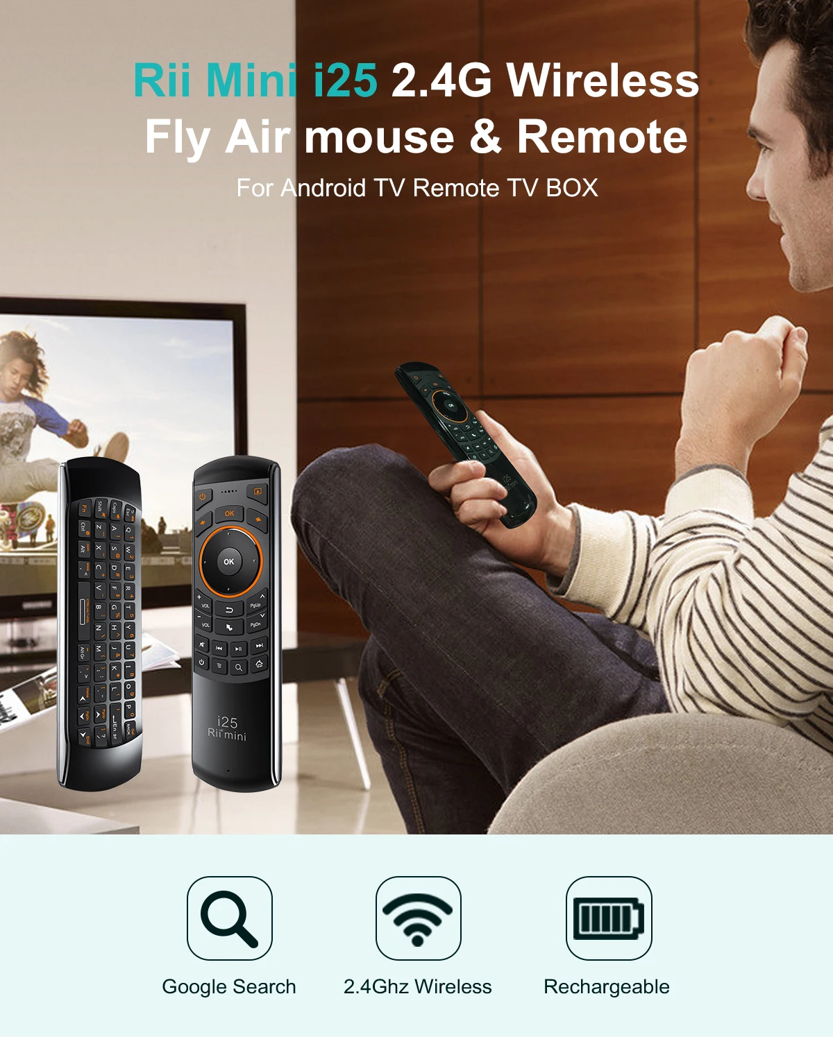 teclado voar ar mouse controle remoto para