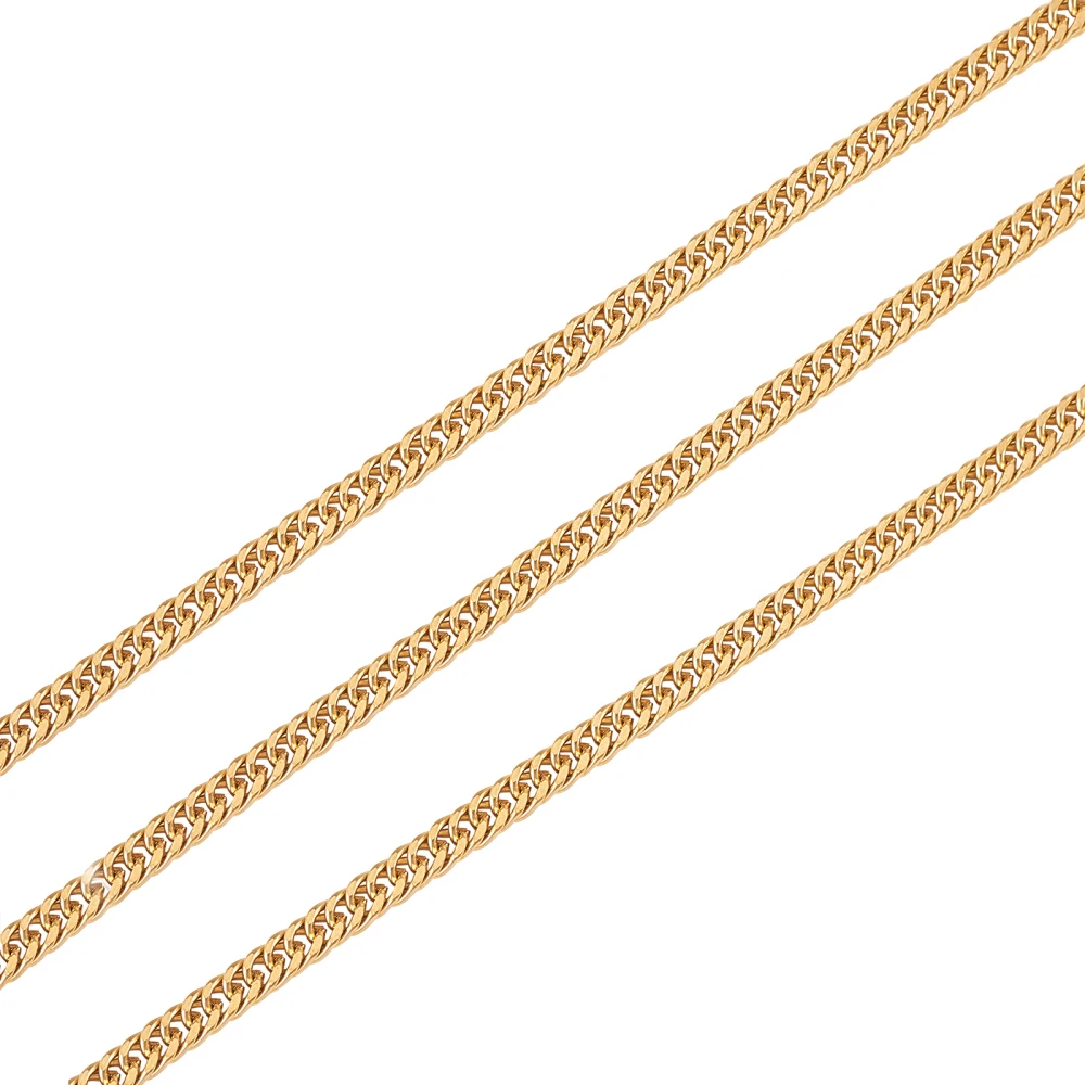5m/16.4ft 304 Stainless Steel Golden Plated Chunky Twist Curb Chains Cuban Link Chain Roll for Bracelet Necklace Jewelry Making