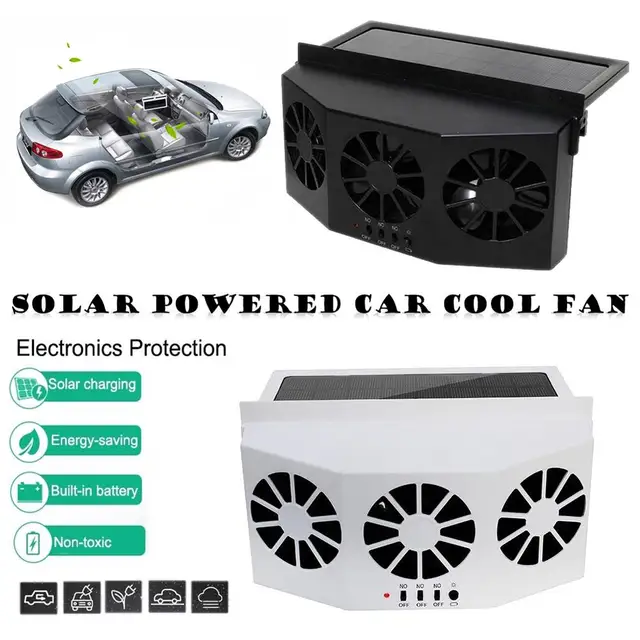 Solar betriebener Auto lüfter 2,4 V Auto kühler lüfter Kühl ventilator  Energie sparender Aut ofens ter Abluft ventilator 3 Kühler Umwälz ventilator  - AliExpress