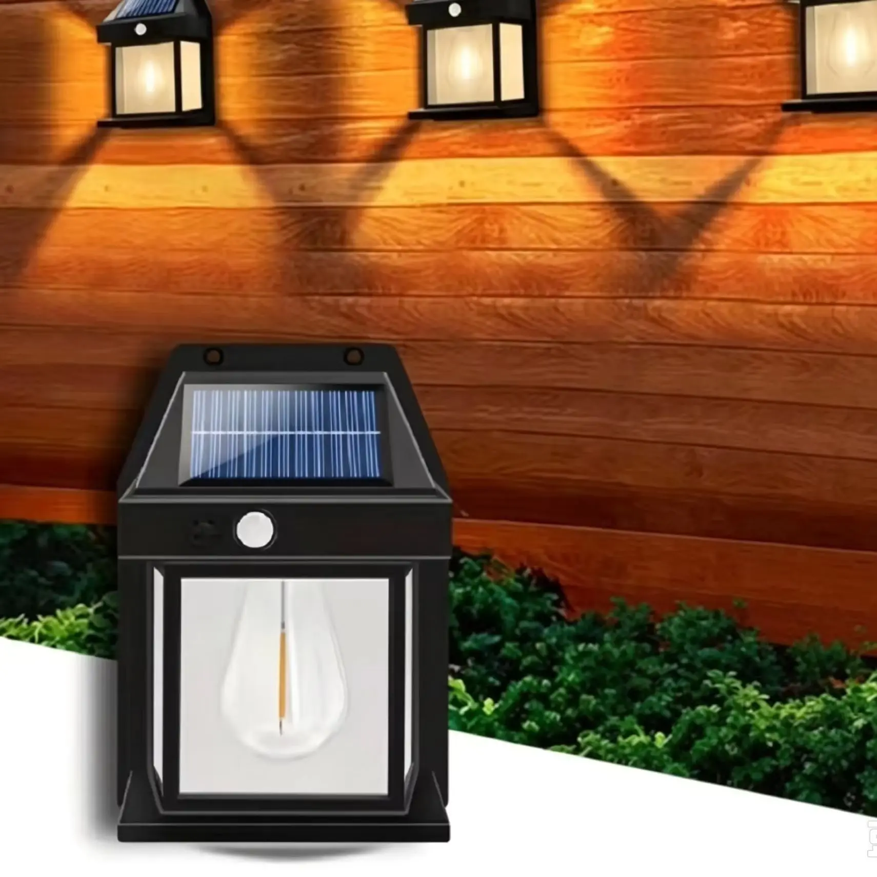 Solar Tungsten Night Lamp, Motion Sensor Wall Lantern Waterproof, Garden Courtyard Decor Lamp