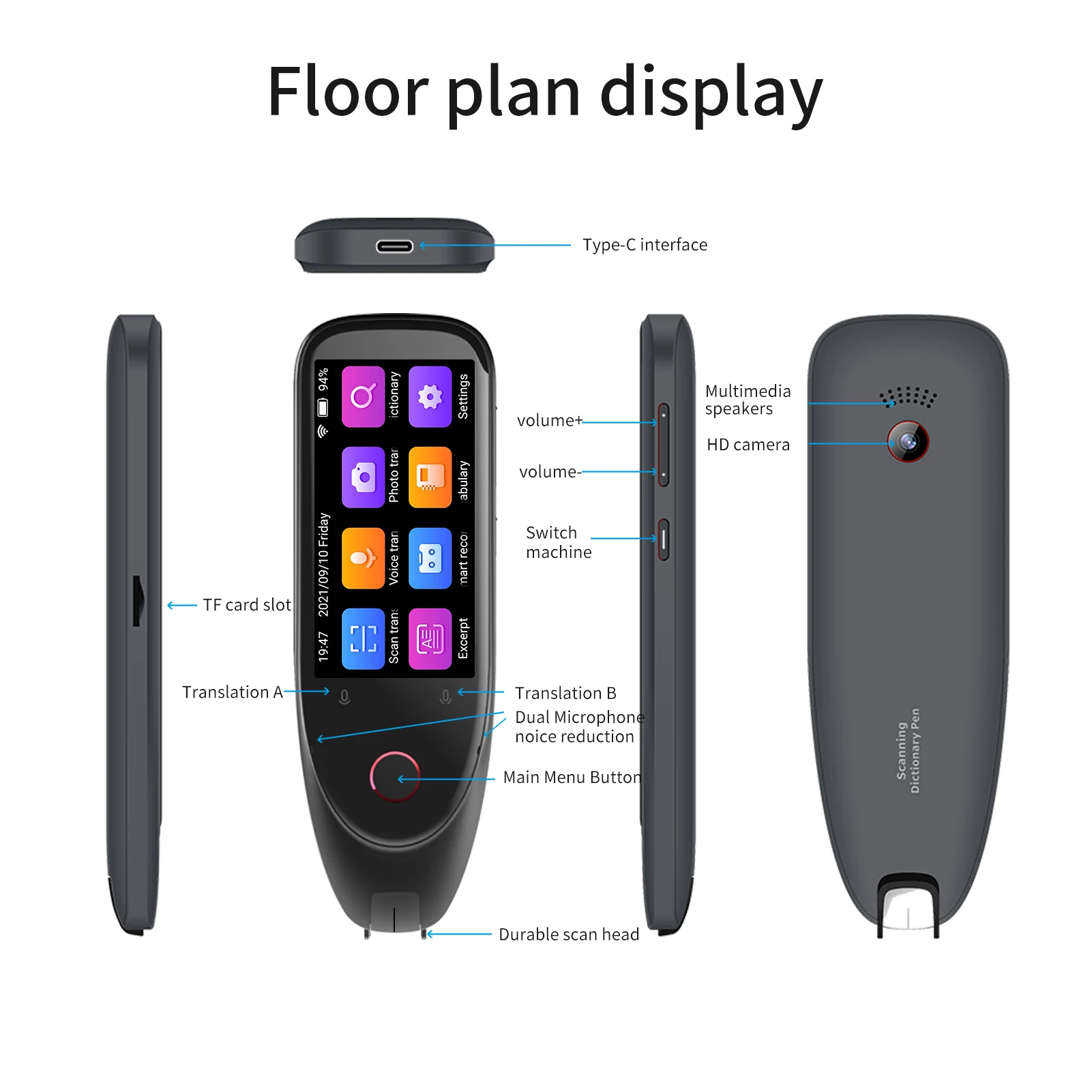 Translation Pen S50 Dictionary Translation Pen Scanner Text Scanning Reading Translator Multilingual Voice Translation Dictionary Recording Pen