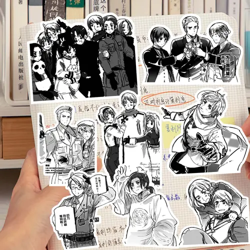 65Pcs Hetalia APH Anime Peripheral Stickers DIY Handbook Decoration Phone Case Cup Skateboard Waterproof Graffiti Stickers - Image 4