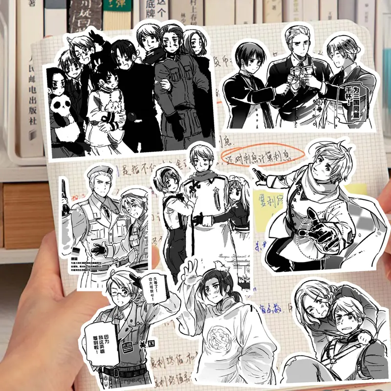 65Pcs Hetalia APH Anime Peripheral Stickers DIY Handbook Decoration Phone Case Cup Skateboard Waterproof Graffiti Stickers - Image 4