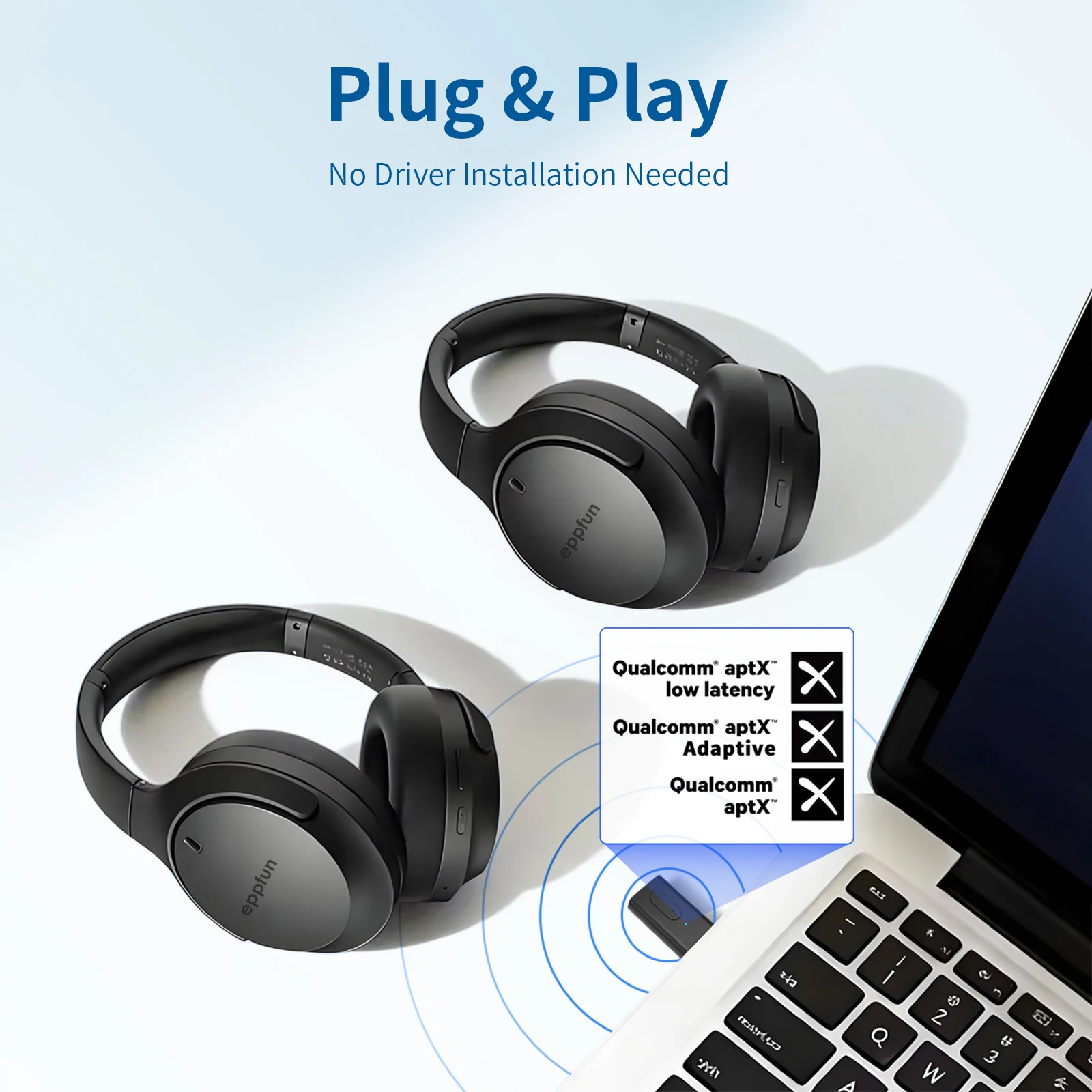 블루투스 5.3 송신기, APTX 적응형 APTX 저지연 듀얼 장치 연결, PS5, PS4, 스위치, PC, TV, 블루투스 헤드폰에 연결