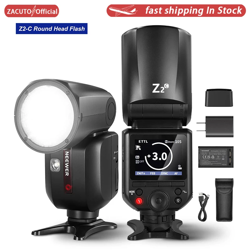 Godox V100C V100 C V100-C Ronde Hoofd Camera Flitser Speedlite voor Canon EOS Camera's 100Ws TTL HSS 1/8000s 2.4G Ingebouwde LED Vullicht