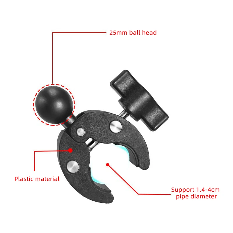 1 Inch Ball Head Mount Adapter Motorcycle Bicycle Handlebar Clip Rearview Mirror Bracket for GoPro 10 9 8 Camera MTB Mounts