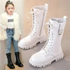 Girls Fashion Chunky Heel Boots - Luxury PU Leather Winter Ankle Shoes