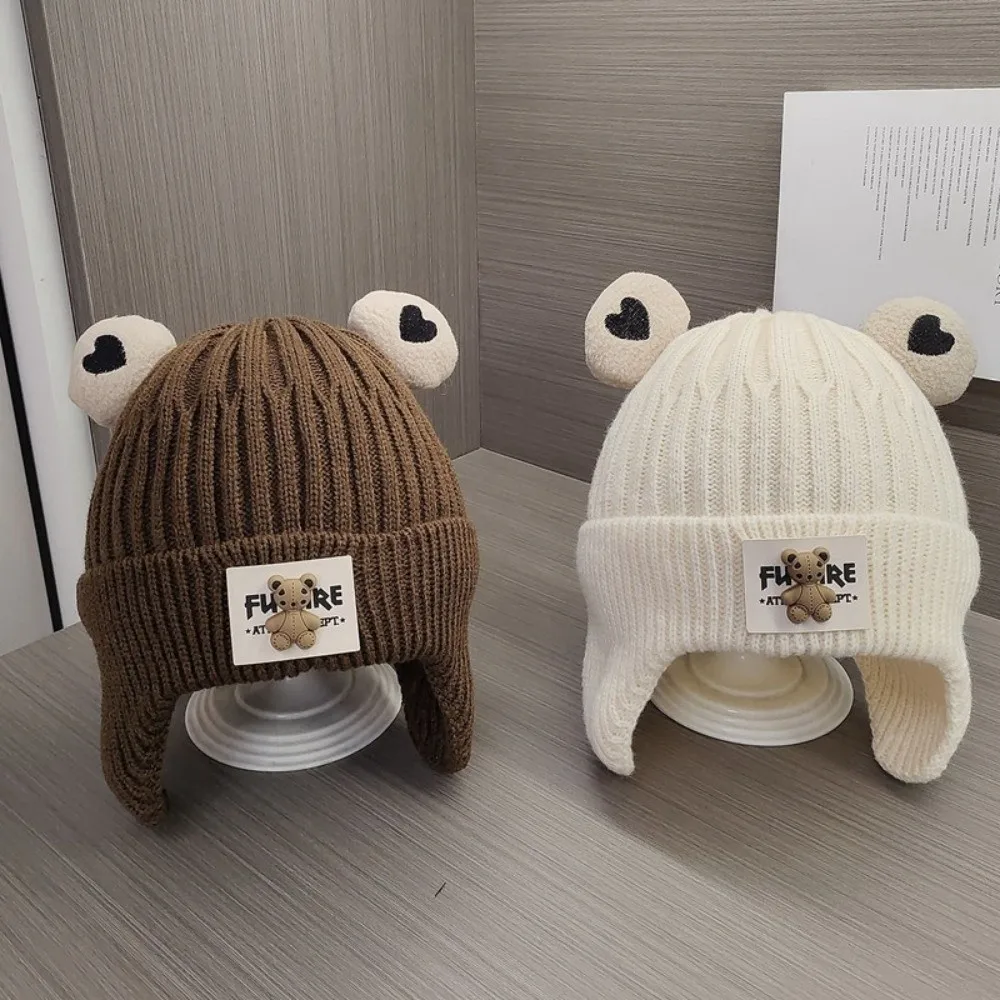 Knitted Warm Bear Hat for Kids Coldproof Windproof Ear Protection