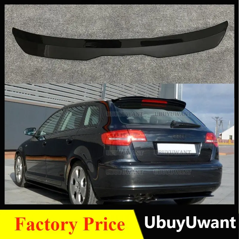 Задний спойлер UBUYUWANT для Audi A3 Sportback 8P Facelift 2004-2013, глянцевый черный спойлер из АБС-пластика для крыла автомобиля A3 хэтчбек
