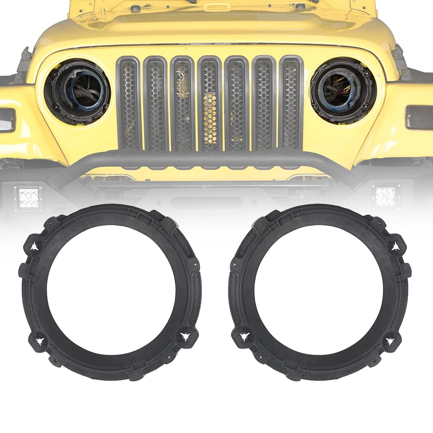 

Car Headlight Mount 7inch Mounting Bracket Retainer Ring Holder for Jeep Wrangler TJ JK 1996-2006 2007-2017 Replacement Parts