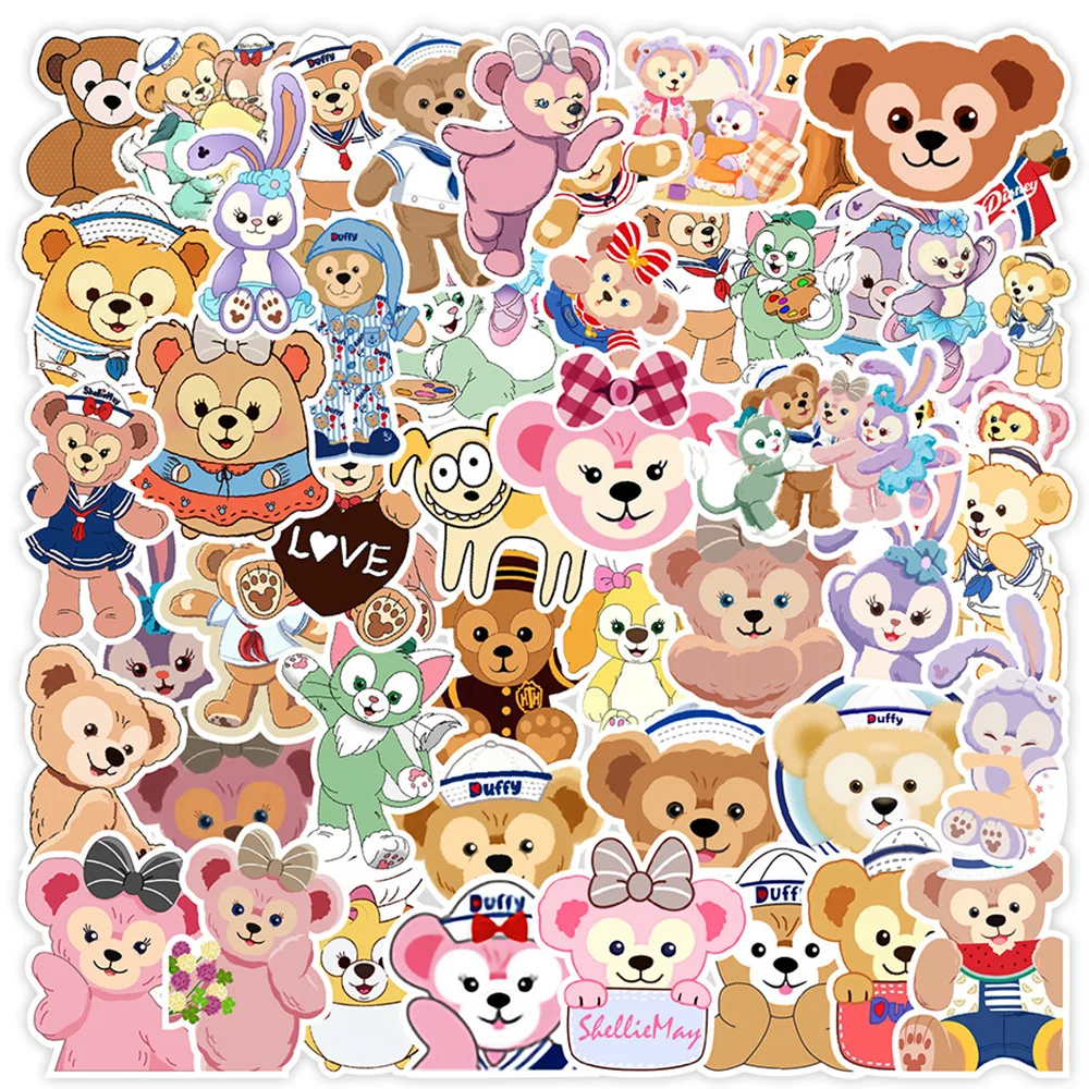 

10/30/50pcs Disney Bear Duffy StellaLou Gelatoni Sticker DIY Guitar Luggage Skateboard Aesthetic Graffiti Decals Fun for Kid Toy