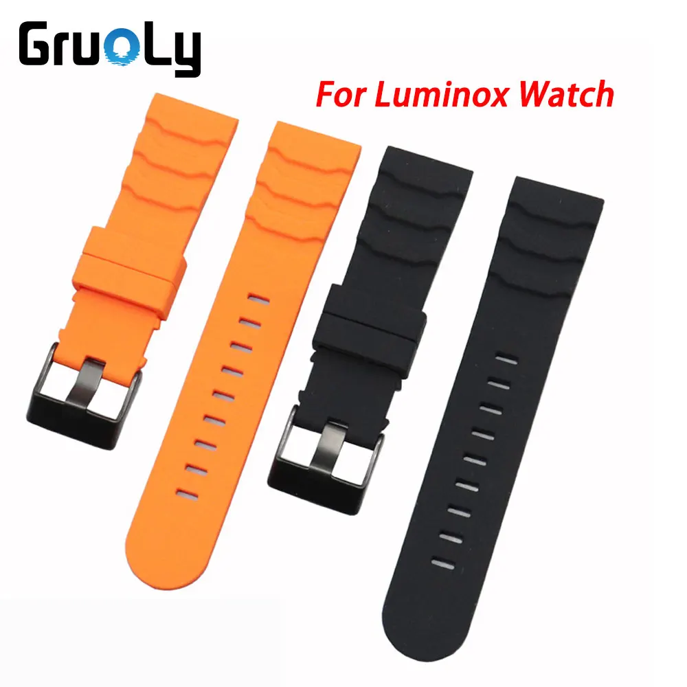 Фторкаучуковый ремешок 24 мм для Luminox XS3749 3789 3741 3745 мужской водонепроницаемые часы с силиконовым корпусом браслет аксессуары для браслетов