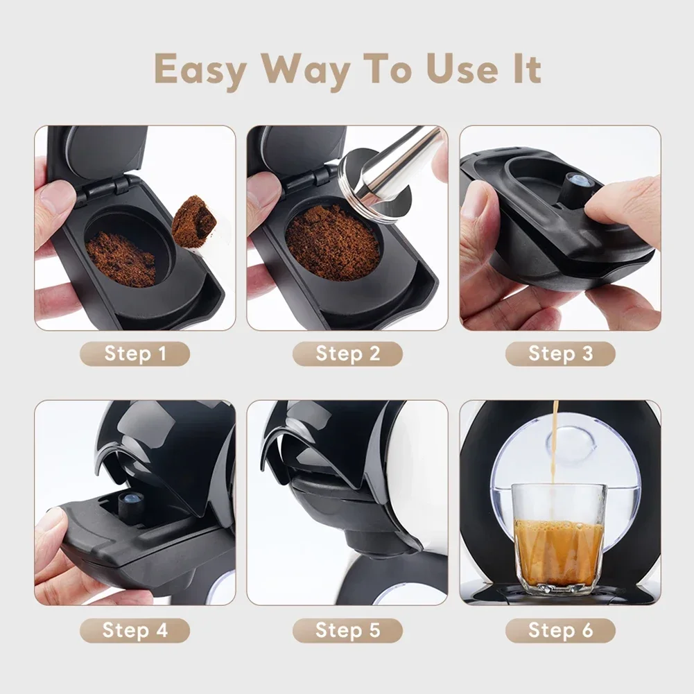 Coffee Capsule Plus Powder Holder Adapter Reusable Kitchen Gadgets for DOLCE GUSTO Edg LUMIO DG325 Coffee Machine