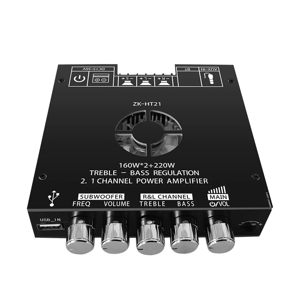 ZK-HT21 오디오 파워 앰프 모듈, DC15-36V TDA7498E 앰프 보드 모듈, 160WX2 + 220W, 2.1 채널 하이파이 블루투스 호환